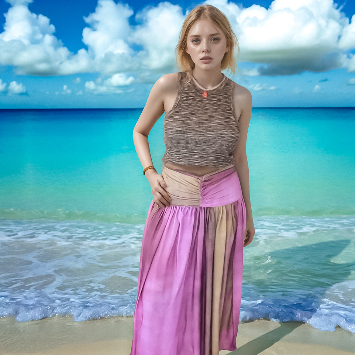 Purple and Brown Ombre Fourway Dress