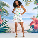 Sailboat pattern cotton crop top