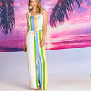 Blue, Green and Yellow Striped Pants