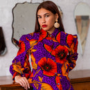Petunia Flower Boho Balloon Sleeve Shirt