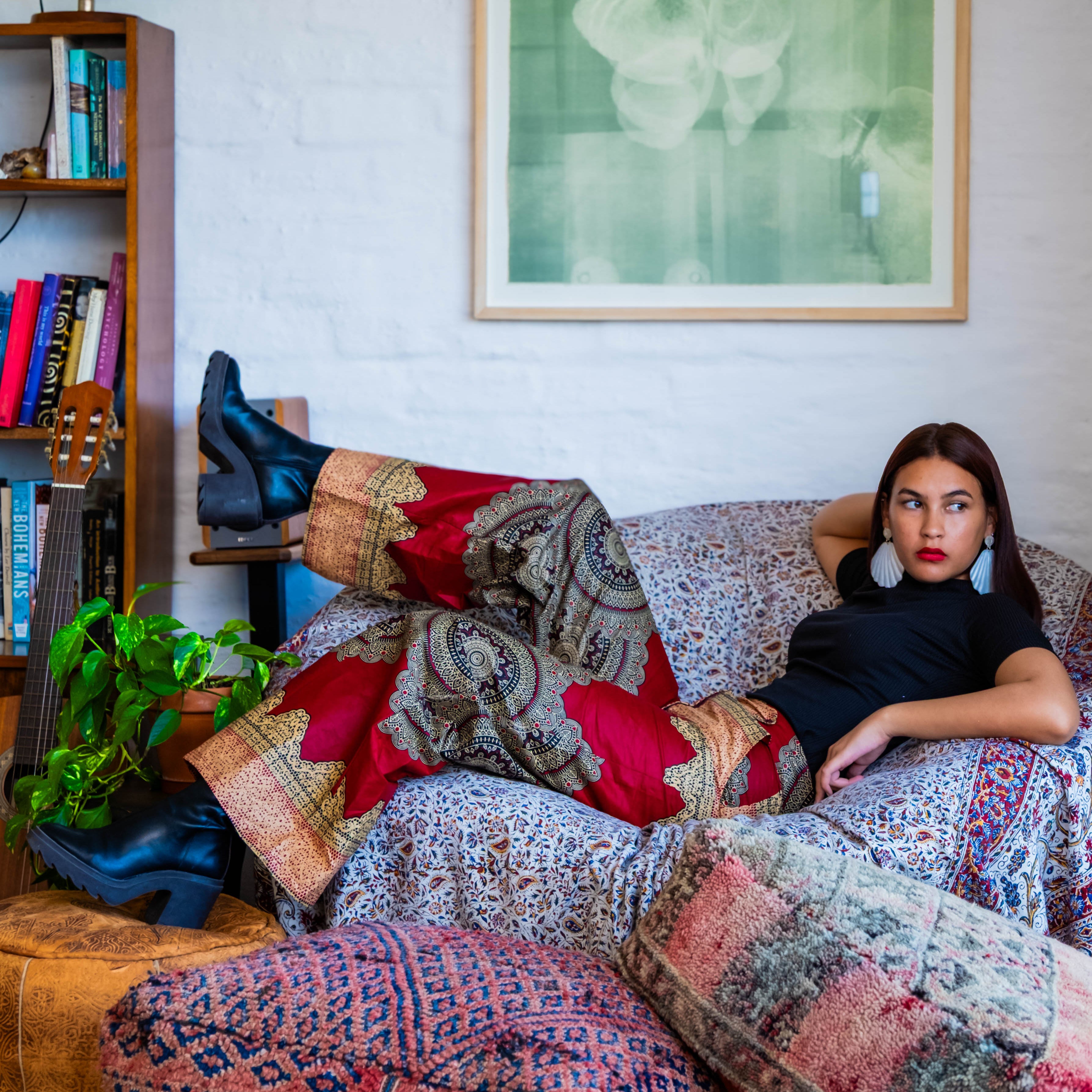 Mandala Pattern Boho Flare Pants