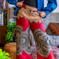 Mandala Pattern Boho Flare Pants