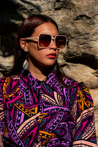 Vibrant Colours Boho Balloon Sleeve Shirt