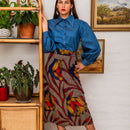 Denim Boho Balloon Sleeve Shirt