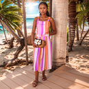 Pink and Purple Striped Fourway Dress