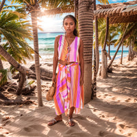 Pink and Purple Striped Fourway Dress