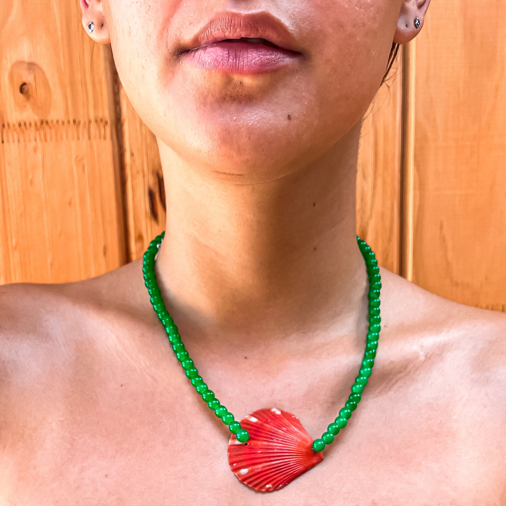 Glass Bead & Shell Necklace