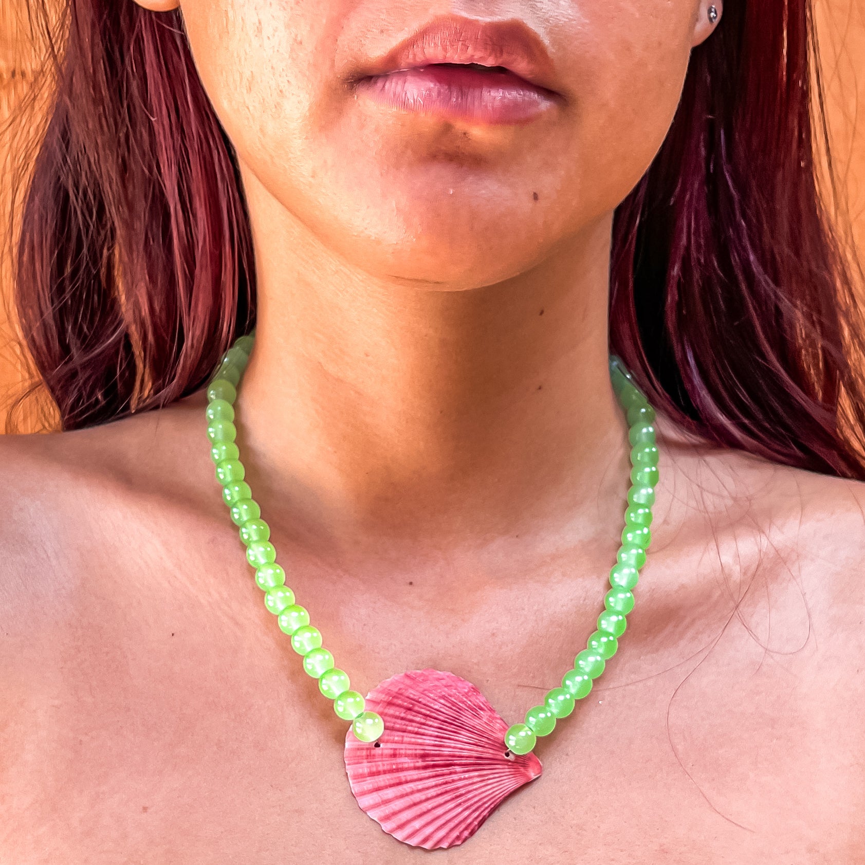 Glass Bead & Shell Necklace