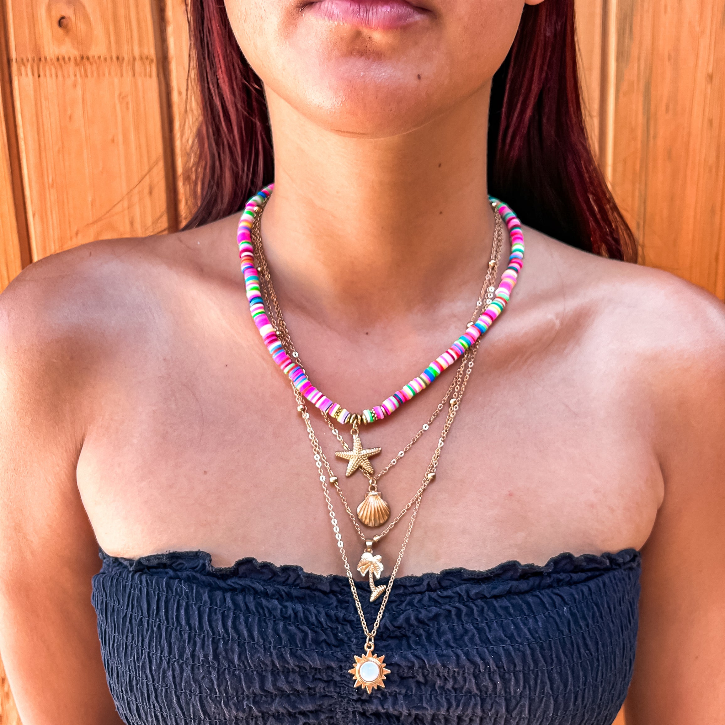 Palm Tree and Shell Chain Stack