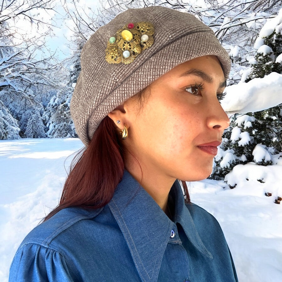 Vintage-Inspired Grey Hat