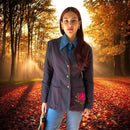 Boho Striped Vintage  Blazer with Floral Applique