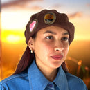 Vintage-Inspired Brown Pure Wool Beret