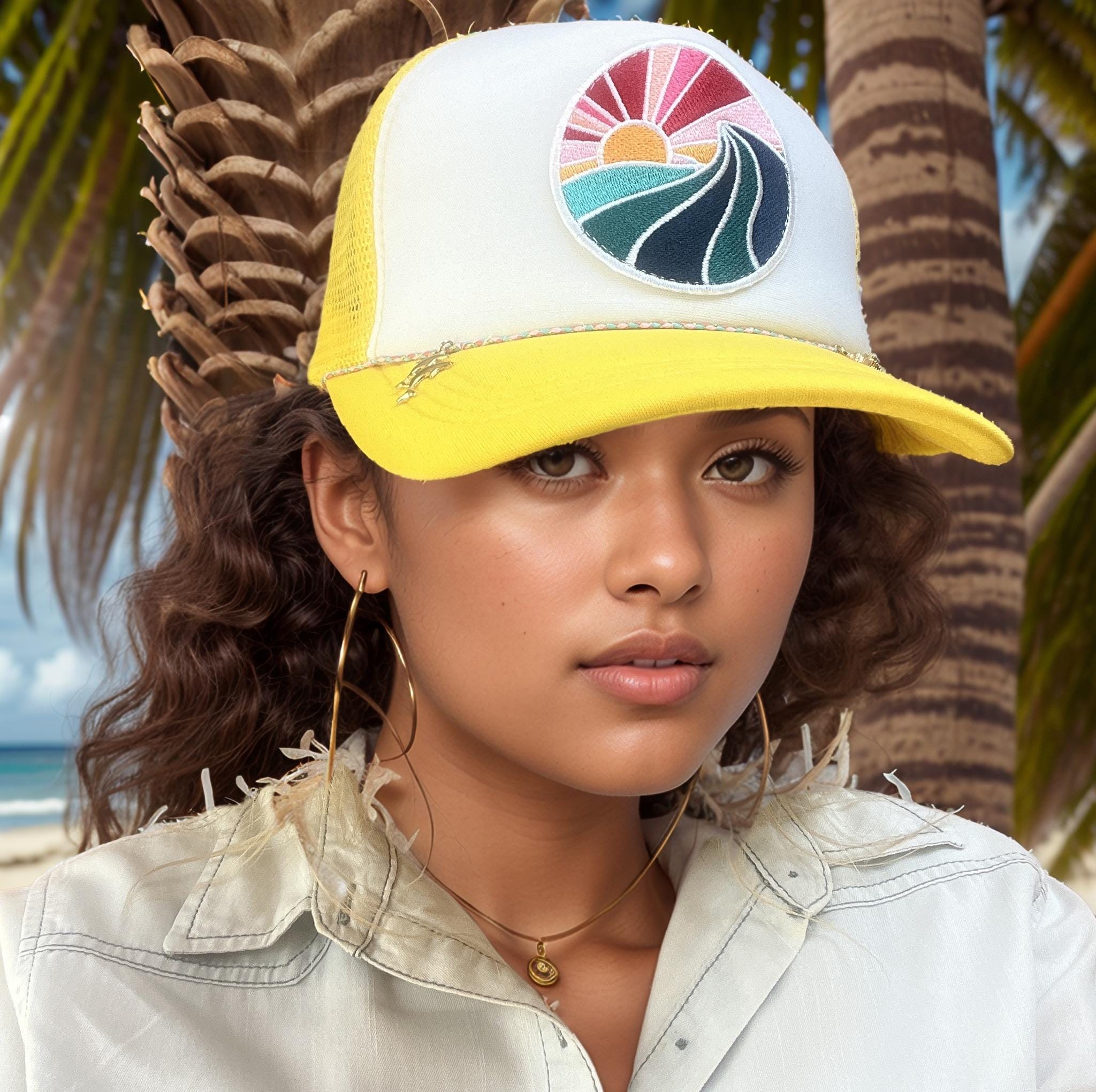 Sunset Yellow Trucker Cap