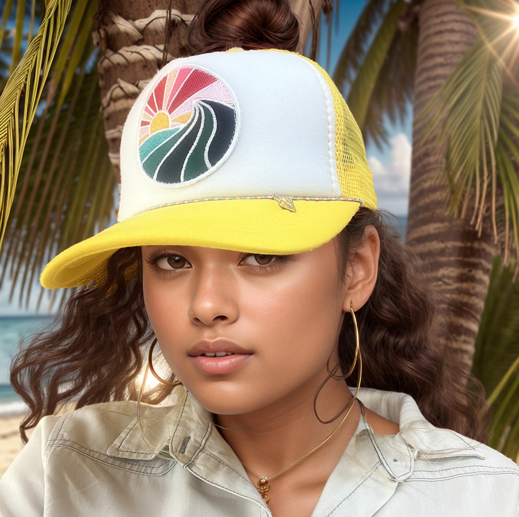 Sunset Yellow Trucker Cap