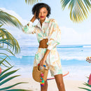 Crabs, Palm Trees, Sun Pattern Organic Cotton Shorts