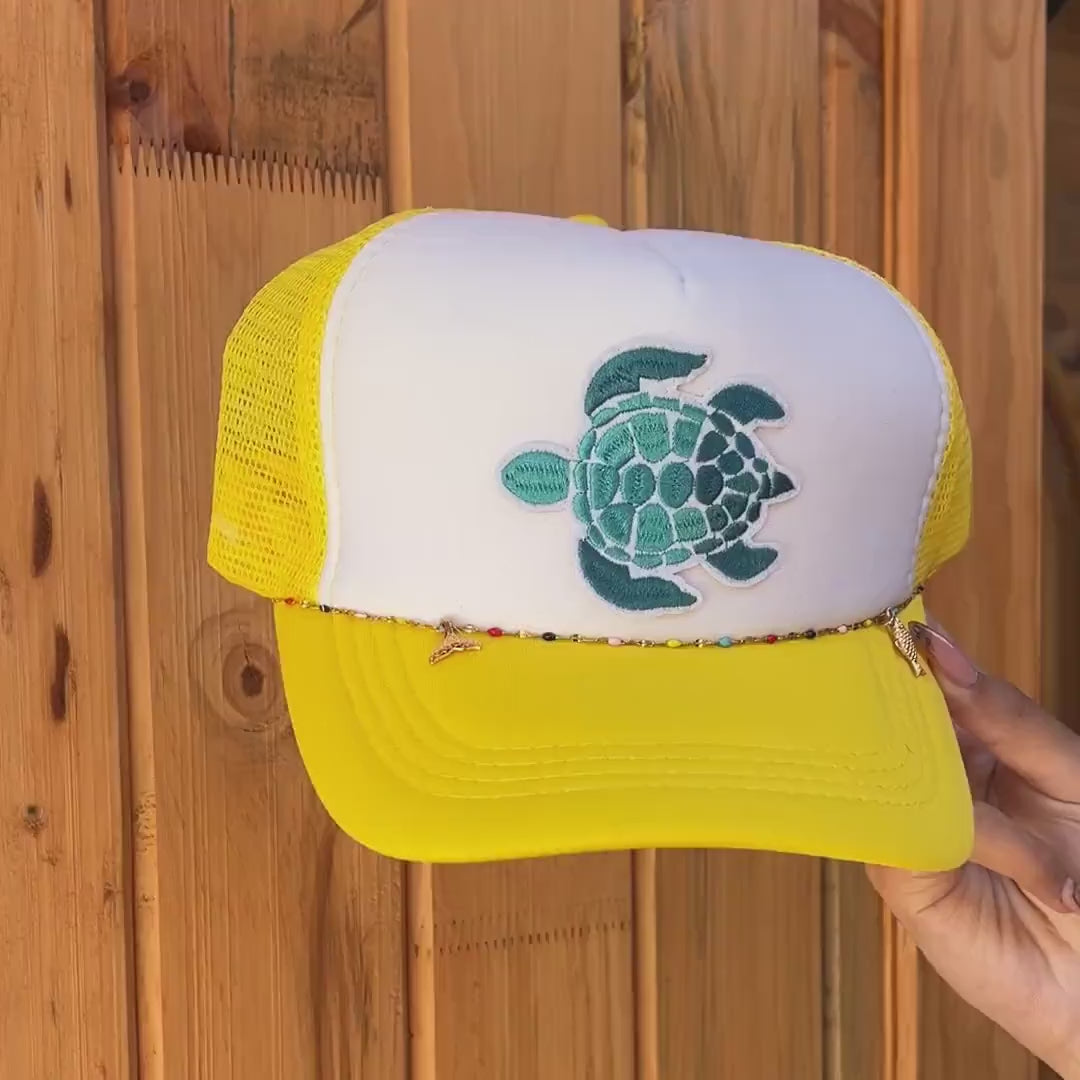 Teal Turtle Trucker Cap